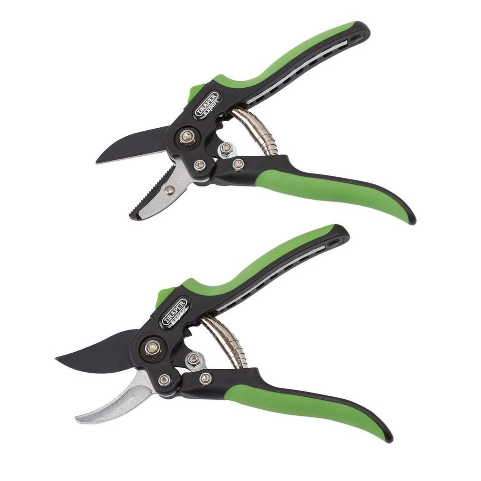Draper Expert Anvil and Bypass Secateurs Set, 200mm (2 Piece