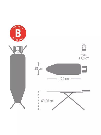 Brabantia Ironing Board B, 124x38cm