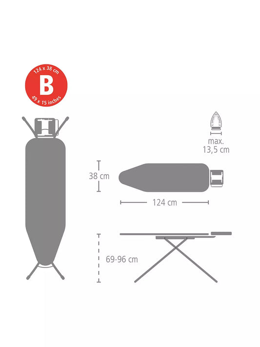 Brabantia Ironing Board B, 124x38cm